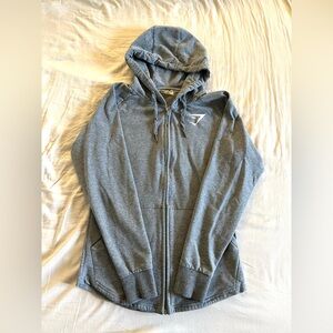 Gymshark zip hoodie, Grey, Size S